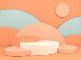 minimale geometrische podiumachtergrond voor productpresentatie 3D-renderingillustratie foto