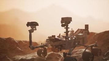 nieuwsgierigheid mars rover die het oppervlak van de rode planeet verkent foto