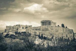 akropolis van athene ruïnes parthenon griekenland hoofdstad athene in griekenland. foto