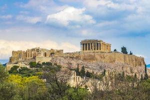 akropolis van athene ruïnes parthenon griekenland hoofdstad athene in griekenland. foto