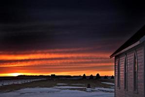 Saskatchewan prairie zonsondergang foto