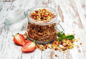 zelfgemaakte gebakken granola foto