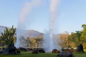 landschap san kamphaeng warmwaterbron chiang mai, thailand foto