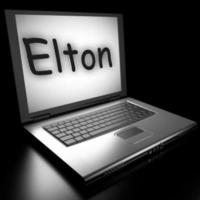 elton woord op laptop foto