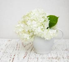 witte hortensia in een vaas foto