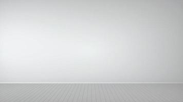 lege witte kamer met parketvloeren. mock-upsjabloon voor weergave of montage van product. 3D-rendering foto