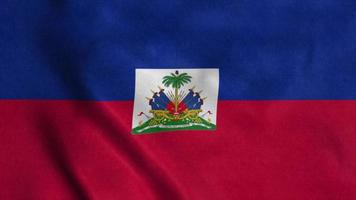 Haïti vlag zwaaien in de wind. nationale vlag van Haïti. 3D-rendering foto