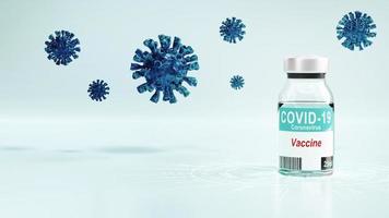 medische bollte met coronavirusvaccin. 3D-rendering foto