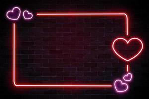 hart frame neon banner met kopie ruimte. foto