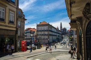 porto straten in het historische stadscentrum, portugal foto