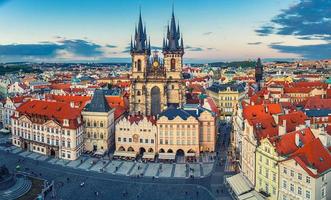 panorama van het historische centrum van de oude stad van Praag foto