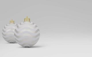 3D-rendering kerstbal op zilveren achtergrond foto