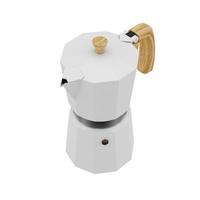 witte moka pot koffiezetapparaat 3D-rendering foto
