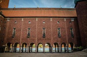 binnenplaats in stockholm stadhuis stadshuset, zweden foto