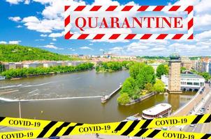 quarantaine in tsjechië. geen reis- en lockdown-concept. foto