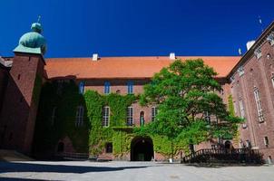 binnenplaats in stockholm stadhuis stadshuset, zweden foto