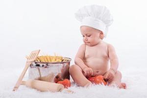 babychef op witte achtergrond foto