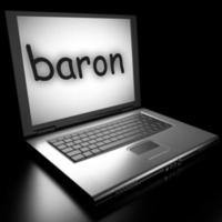 baron woord op laptop foto