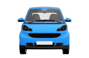 blauwe geïsoleerde auto 3d illustratie die textuur teruggeeft foto