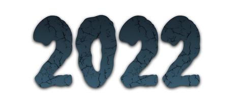 nieuw jaar 2022 creatief ontwerpconcept. ontwerp in monsterstijl. foto
