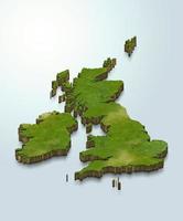 3D-kaartillustratie van het verenigd koninkrijk foto