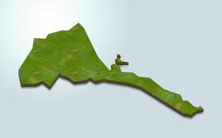 3D-kaartillustratie van eritrea foto