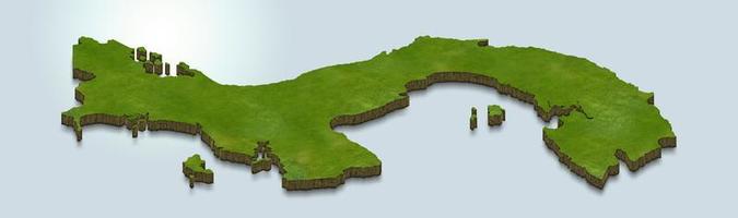3D-kaartillustratie van Panama foto