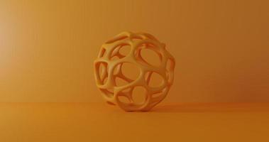 Voronoi bol isoleren op oranje achtergrond foto