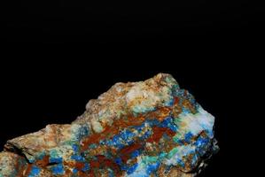 mineralen azuriet en malachiet magnesiet detailcentrum foto