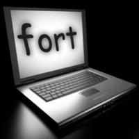 fort woord op laptop foto