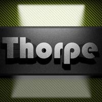 Thorpe woord van ijzer op koolstof foto