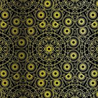 abstracte licht gouden mandala luxe sier kunst schilderij oude geometrische patroon op goud. foto