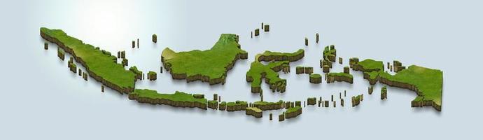 3D-kaartillustratie van Indonesië foto