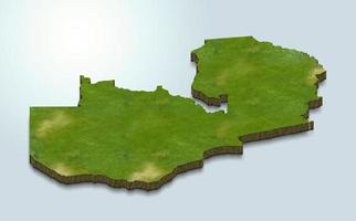 3D-kaartillustratie van zambia foto