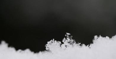 sneeuwkristallen gesmolten panorama foto