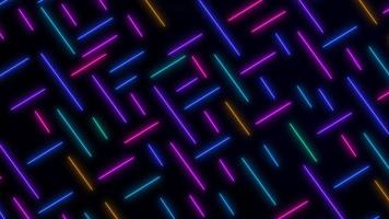 abstracte retro sci-fi neon heldere lens flare gekleurd op zwarte achtergrond. lasershow kleurrijk ontwerp voor reclametechnologieën voor banners. retrostijl uit de jaren 80