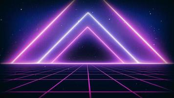retro-stijl 80s sci-fi achtergrond futuristisch met laserrasterlandschap. digitale cyber-oppervlaktestijl van de jaren tachtig. foto