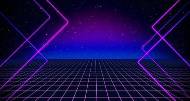 retro-stijl 80s sci-fi achtergrond futuristisch met laserrasterlandschap. digitale cyber-oppervlaktestijl van de jaren tachtig. foto