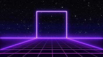 retro-stijl 80s sci-fi achtergrond futuristisch met laserrasterlandschap. digitale cyber-oppervlaktestijl van de jaren tachtig.