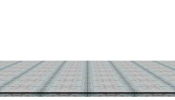 lege betonnen vloer top geïsoleerd op een witte achtergrond voor weergave of mockup product. foto