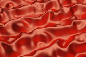 metallic rode doek textuur als abstracte achtergrond. rode metalen golf vloeibare achtergrond. 3D-rendering foto