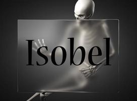 isobel woord op glas en skelet foto