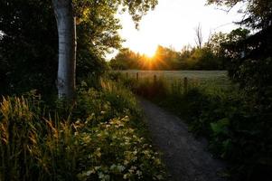 landelijke piek bij de zonsondergang foto