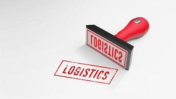 logistiek rubber stempel 3D-rendering foto