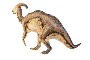 parasaurolophus, dinosaurus op witte achtergrond. foto