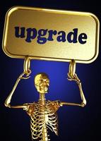 upgrade woord en gouden skelet foto