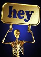 hey woord en gouden skelet foto