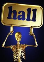 hall woord en gouden skelet foto