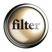 filter woord op geïsoleerde knop foto