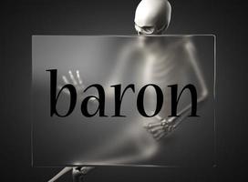 baronwoord over glas en skelet foto